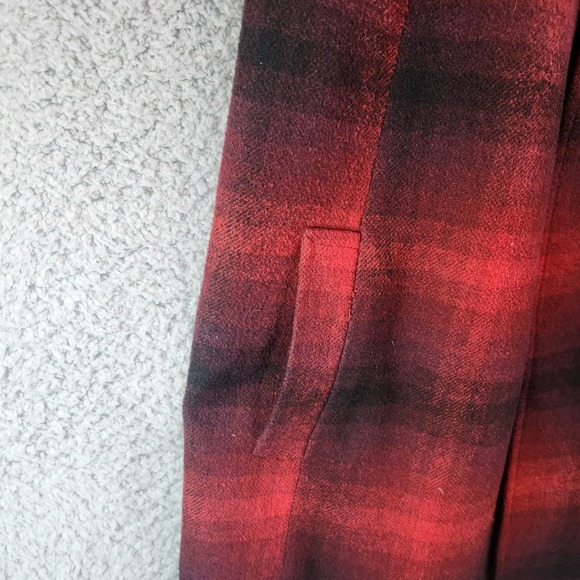 J-Jill Coat Woman's Size Small Petite‎ Buttons Pockets Red & Black Wool Blend - Picture 6 of 11
